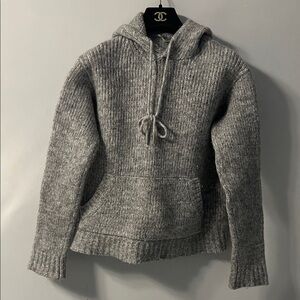 Helmut Lang Charcoal Knit Hoodie